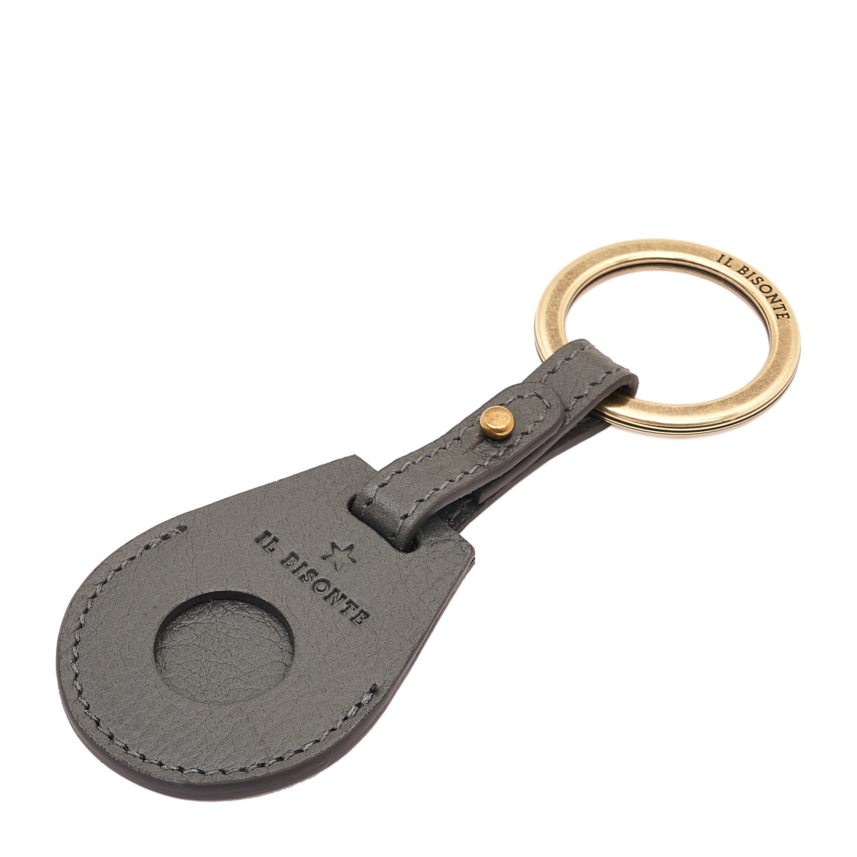 Nina | Air tag keyring da donna in pelle colore grafite