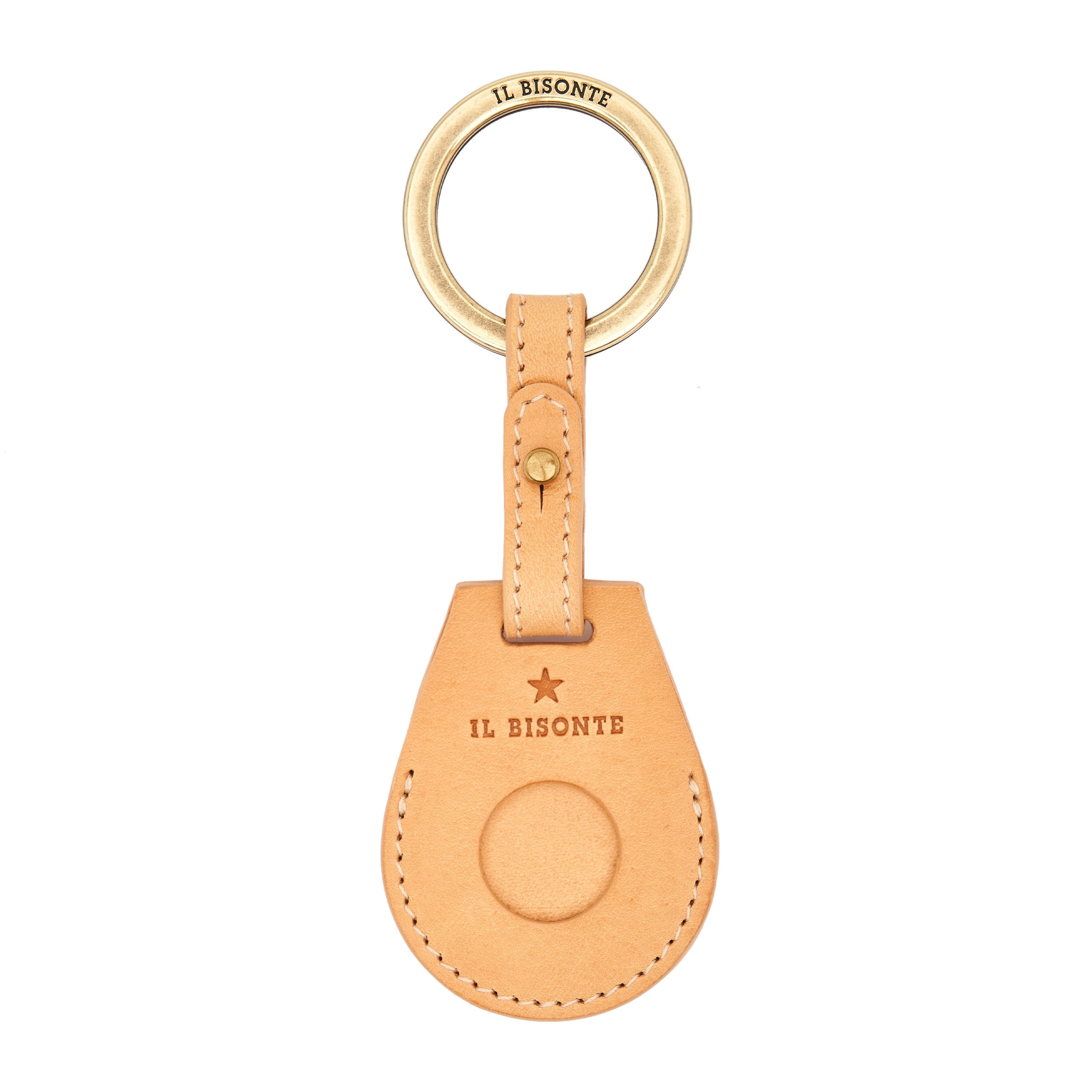 Nina | Air tag keyring da donna in pelle colore naturale