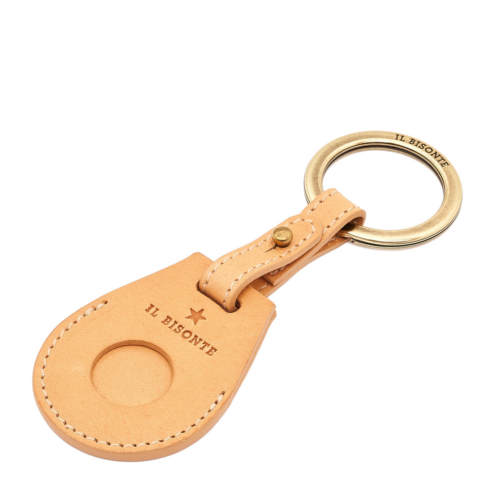 Nina | Air tag keyring da donna in pelle colore naturale