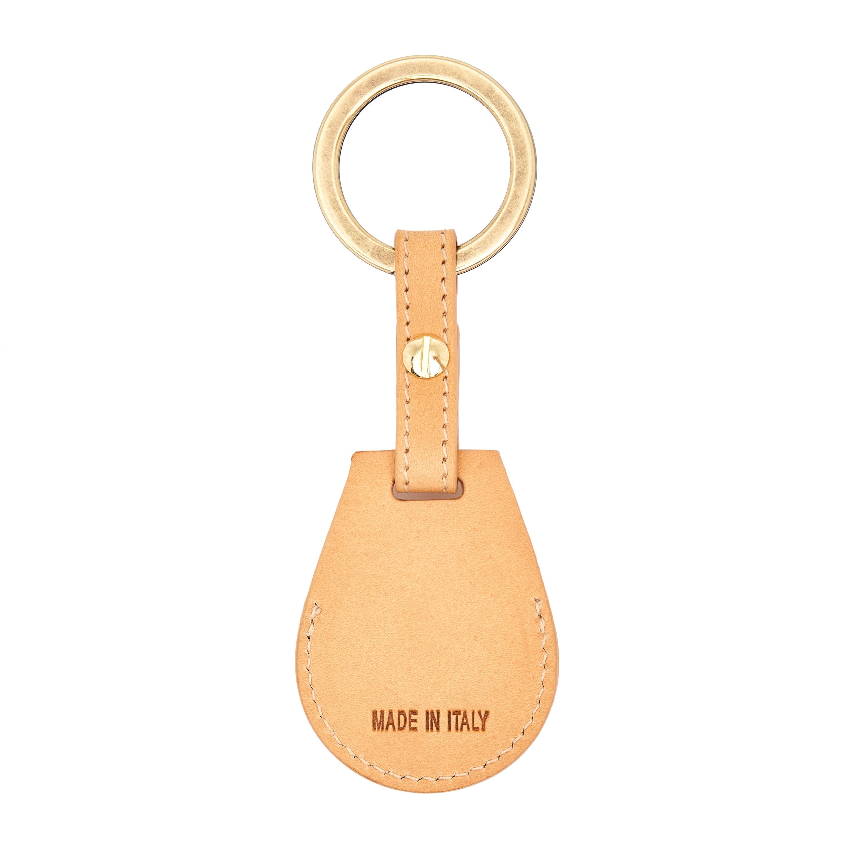Nina | Air tag keyring da donna in pelle colore naturale
