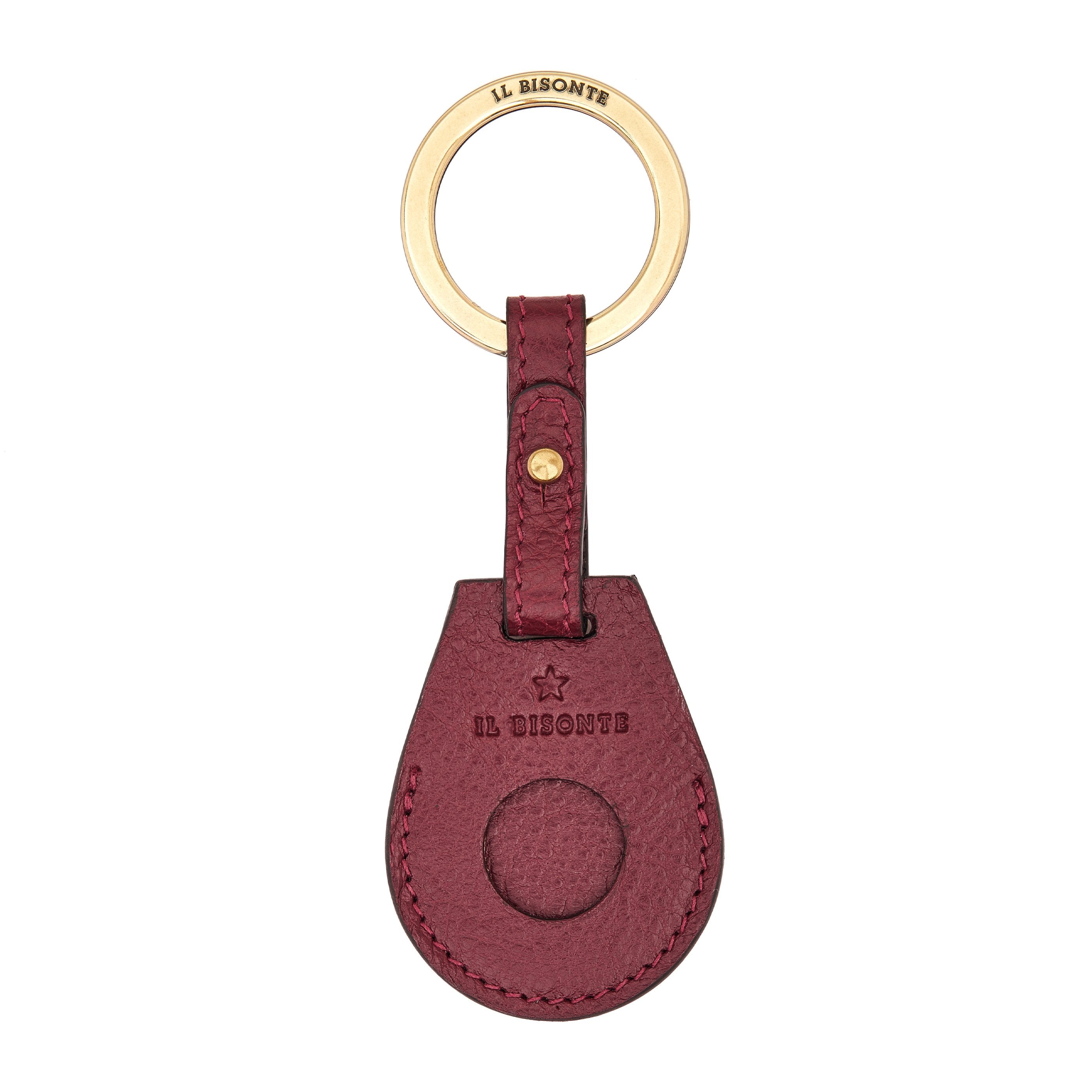 Nina | Air tag keyring da donna in pelle colore amarena
