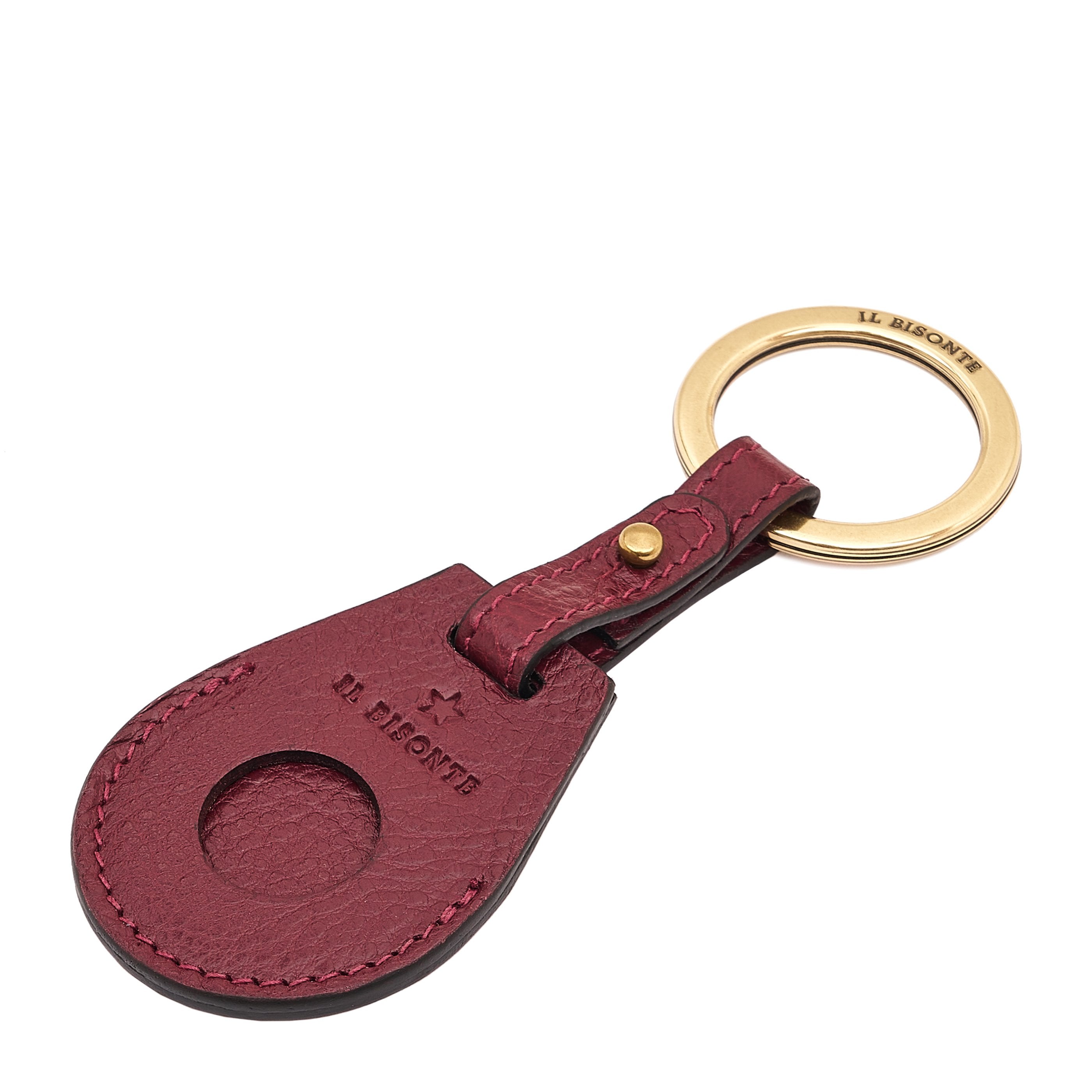 Nina | Air tag keyring da donna in pelle colore amarena