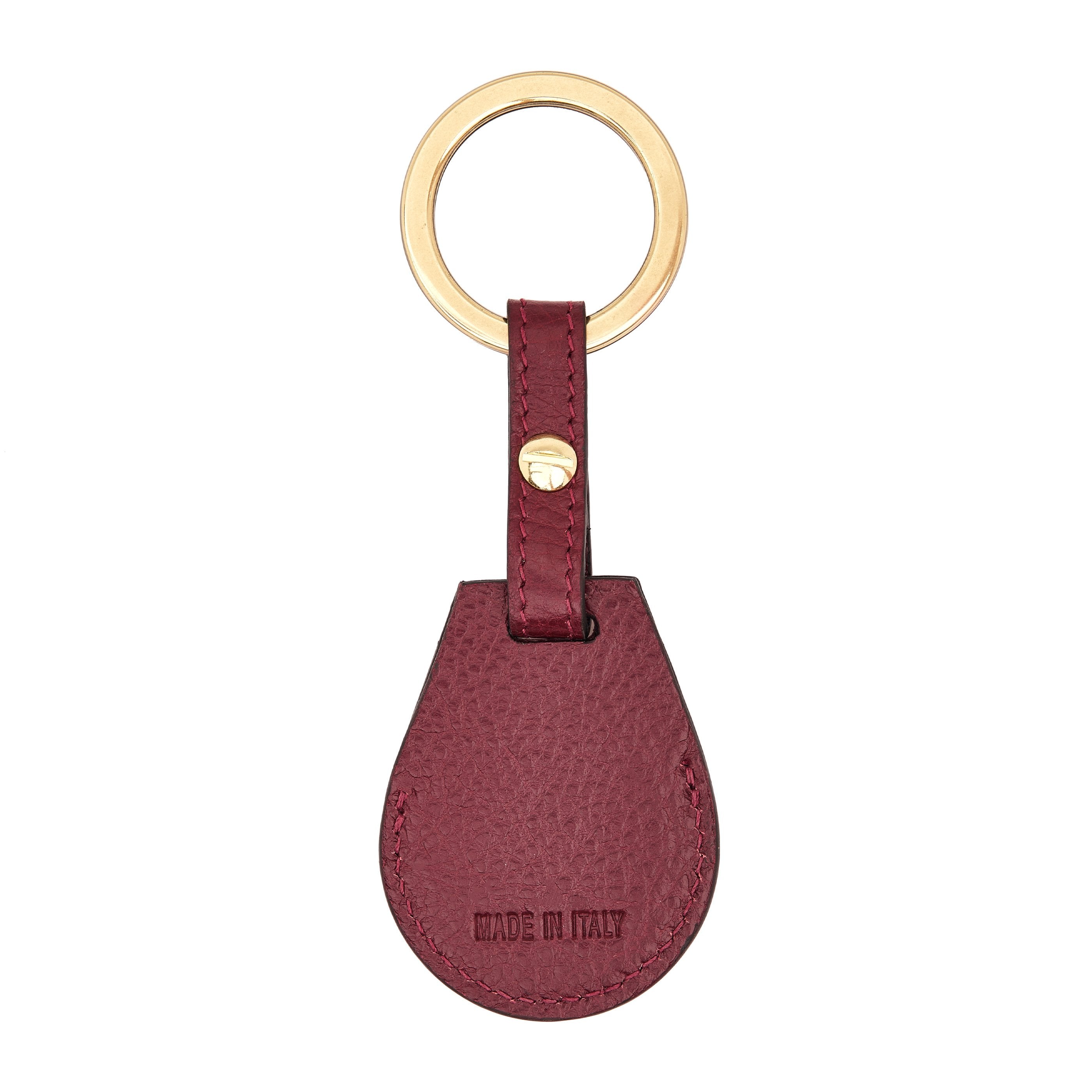 Nina | Air tag keyring da donna in pelle colore amarena