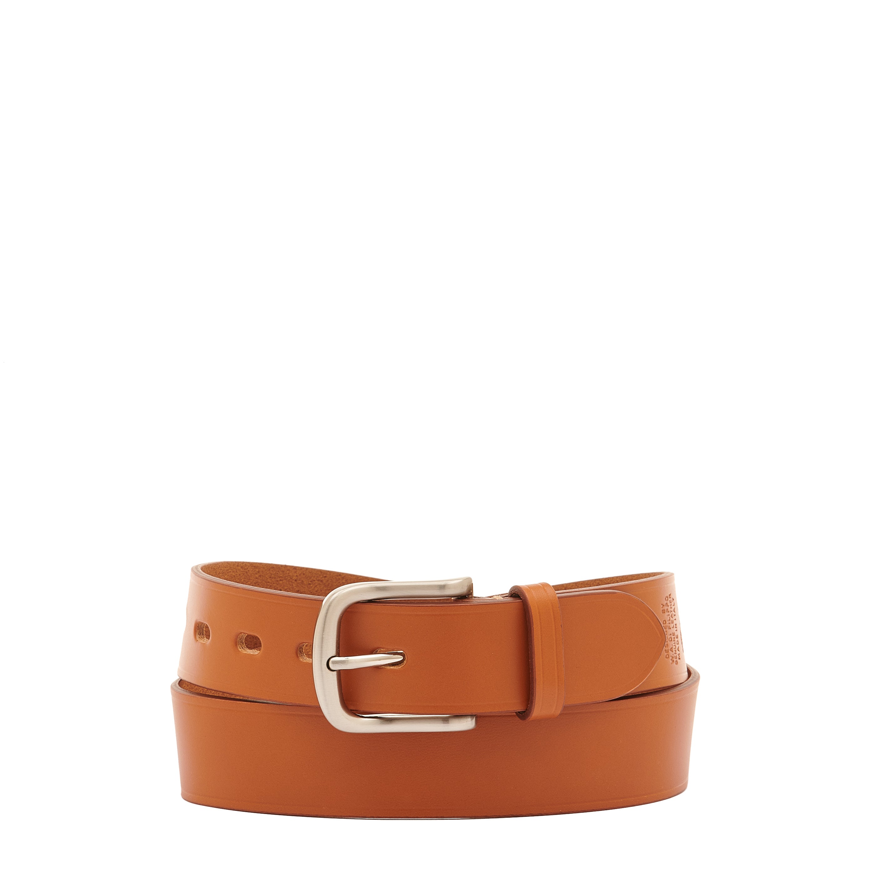 Men's belt in leather color caramel
