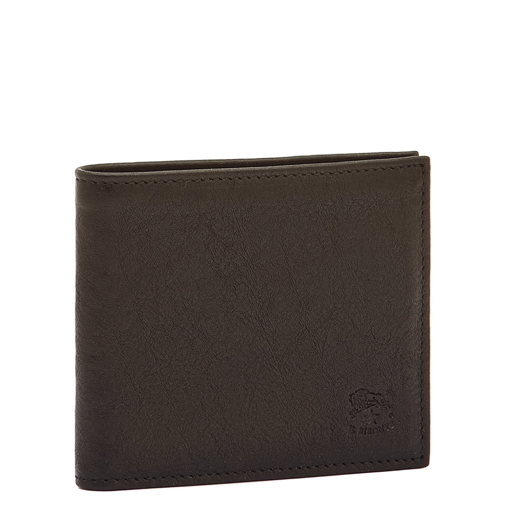 Feniglia | Men's bi-fold wallet in vintage leather color black