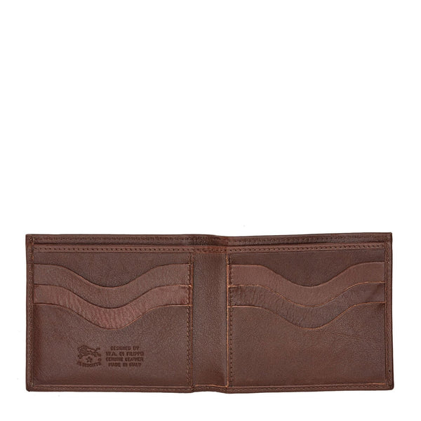 Feniglia | Men's bi-fold wallet in calf leather color brown