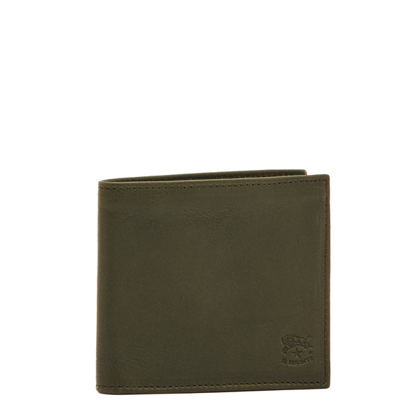 Feniglia | Portefeuille à deux volets pour homme en cuir vintage couleur forêt