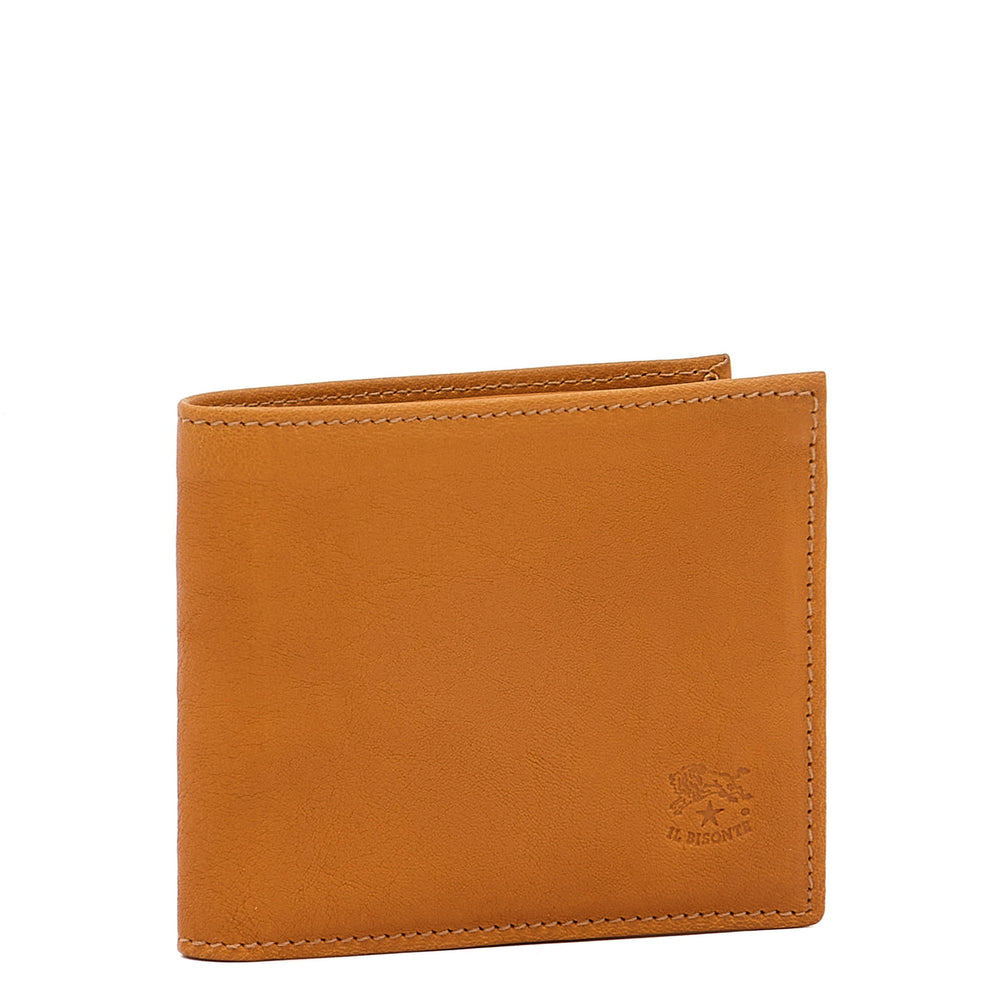 Men's bi-fold wallet in vintage leather color natural