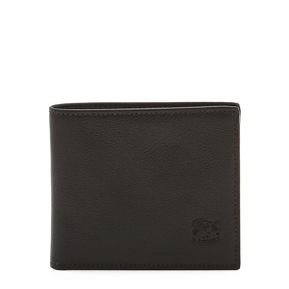 Portefeuille à deux volets pour homme en cuir couleur noir