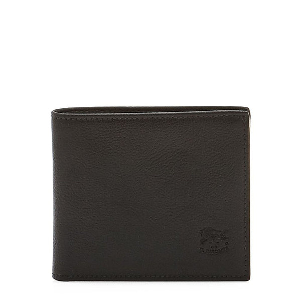 Portefeuille à deux volets pour homme en cuir couleur noir