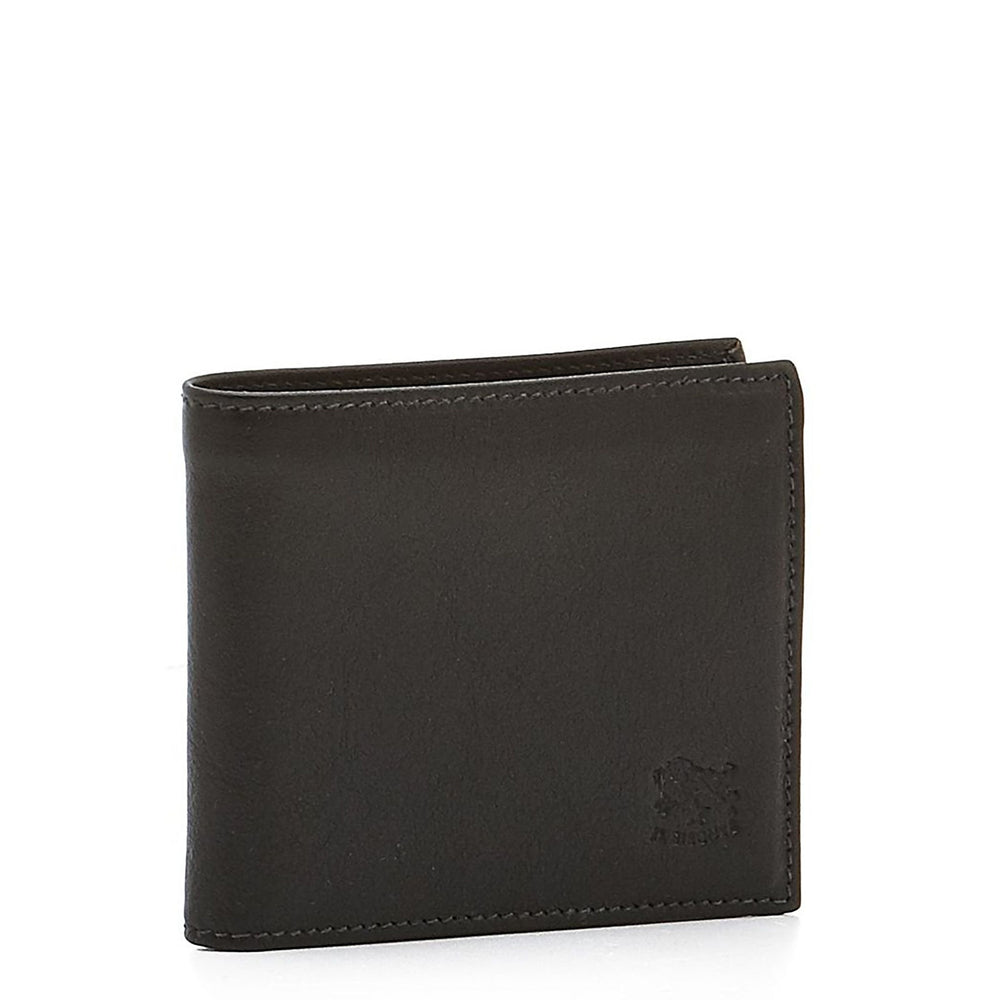 Portefeuille à deux volets pour homme en cuir couleur noir