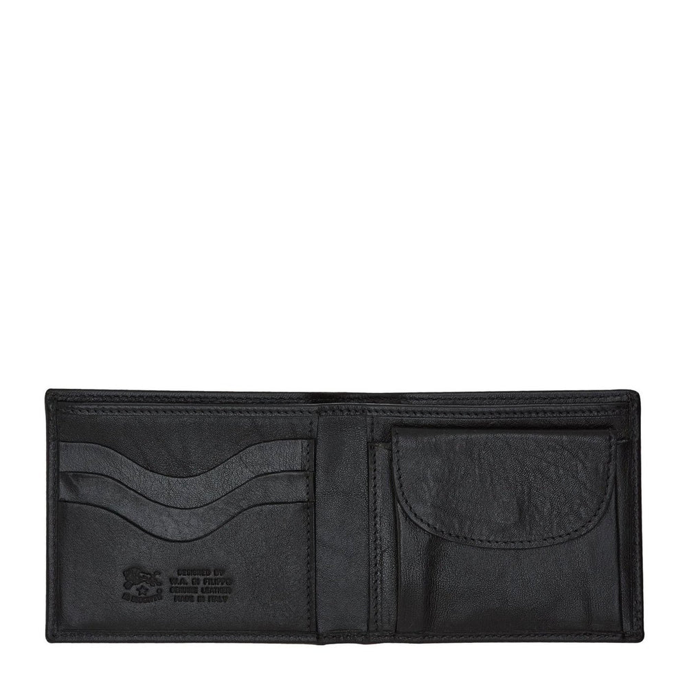 Portefeuille à deux volets pour homme en cuir couleur noir