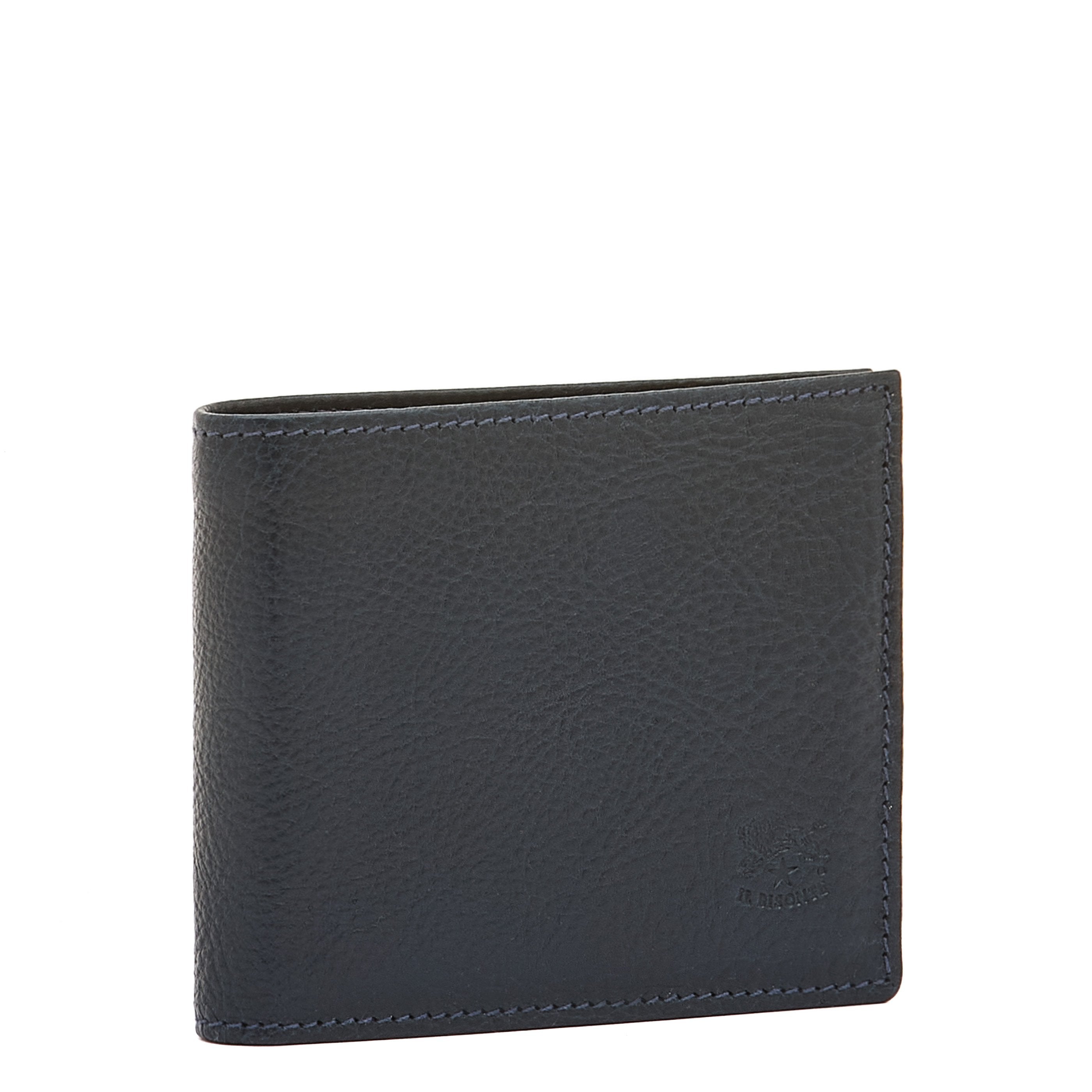 Portefeuille à deux volets pour homme en cuir couleur bleu