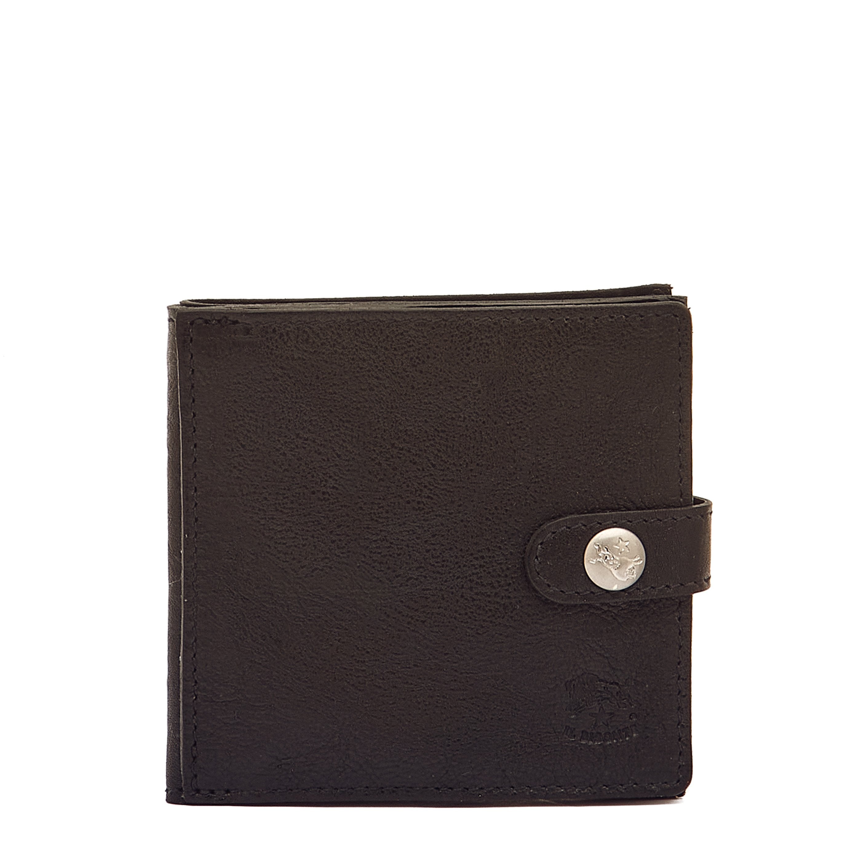 Portefeuille à deux volets pour homme en cuir vintage couleur noir