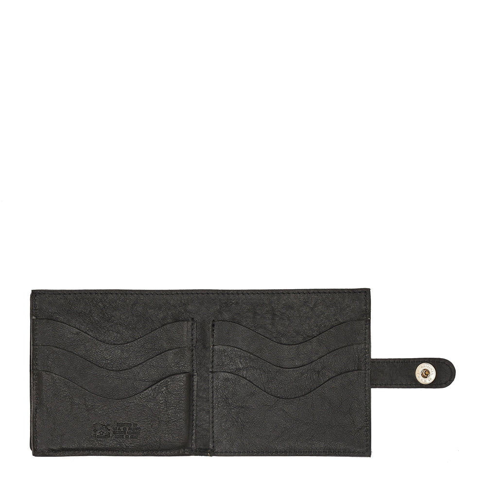 Portefeuille à deux volets pour homme en cuir vintage couleur noir