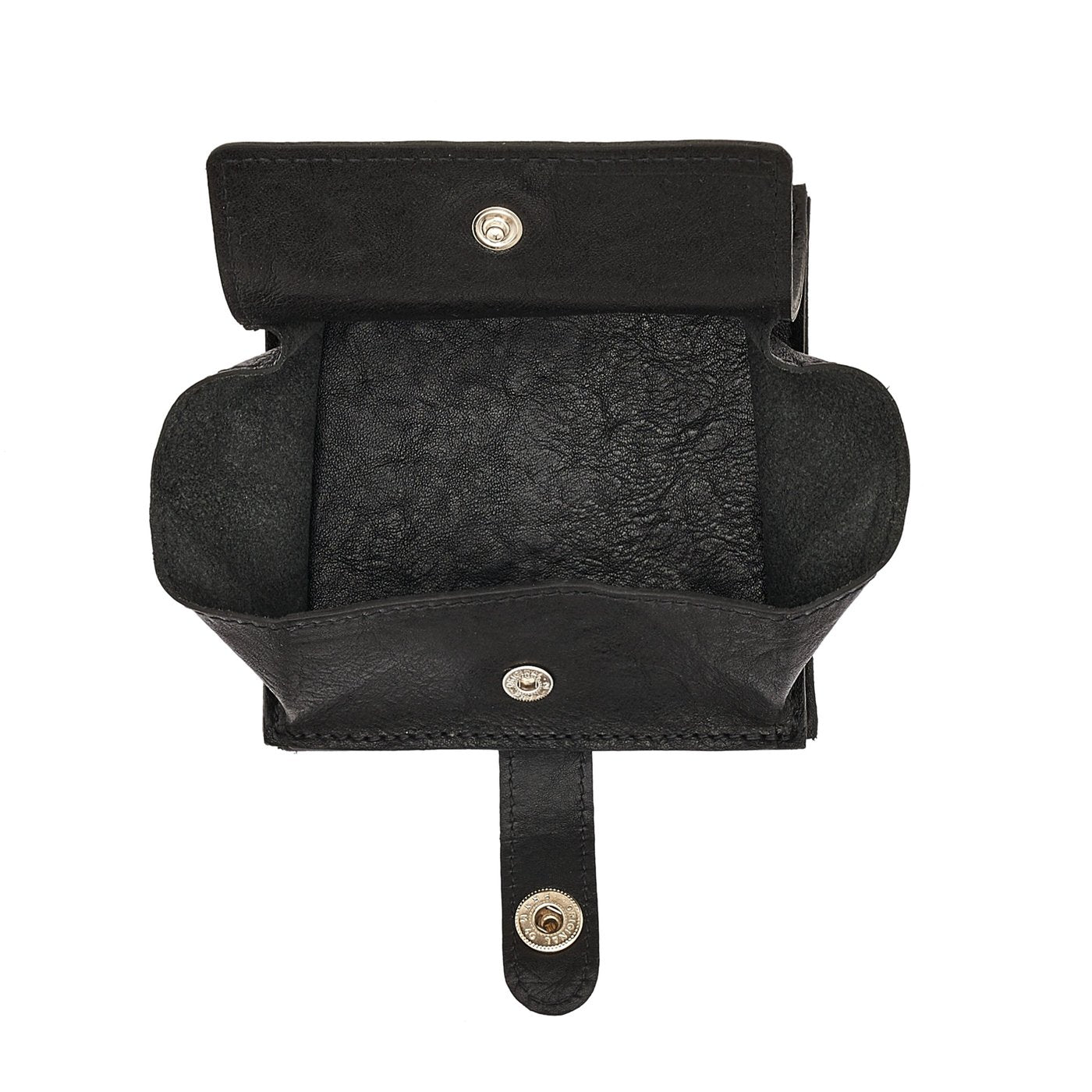 Portefeuille à deux volets pour homme en cuir vintage couleur noir