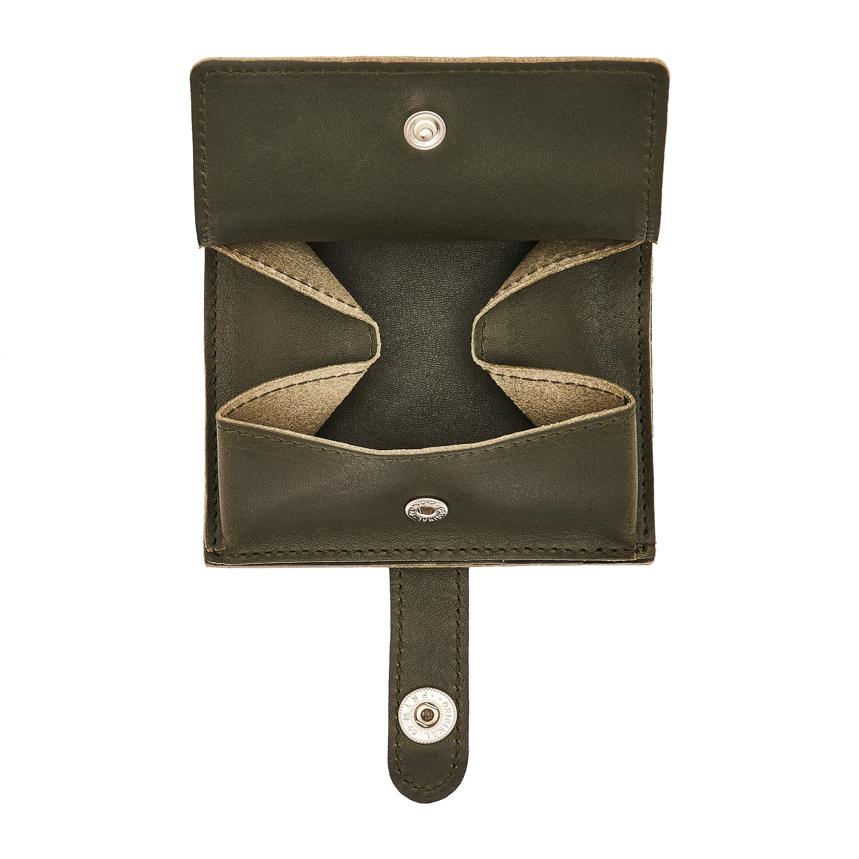 Portefeuille à deux volets pour homme en cuir vintage couleur forêt