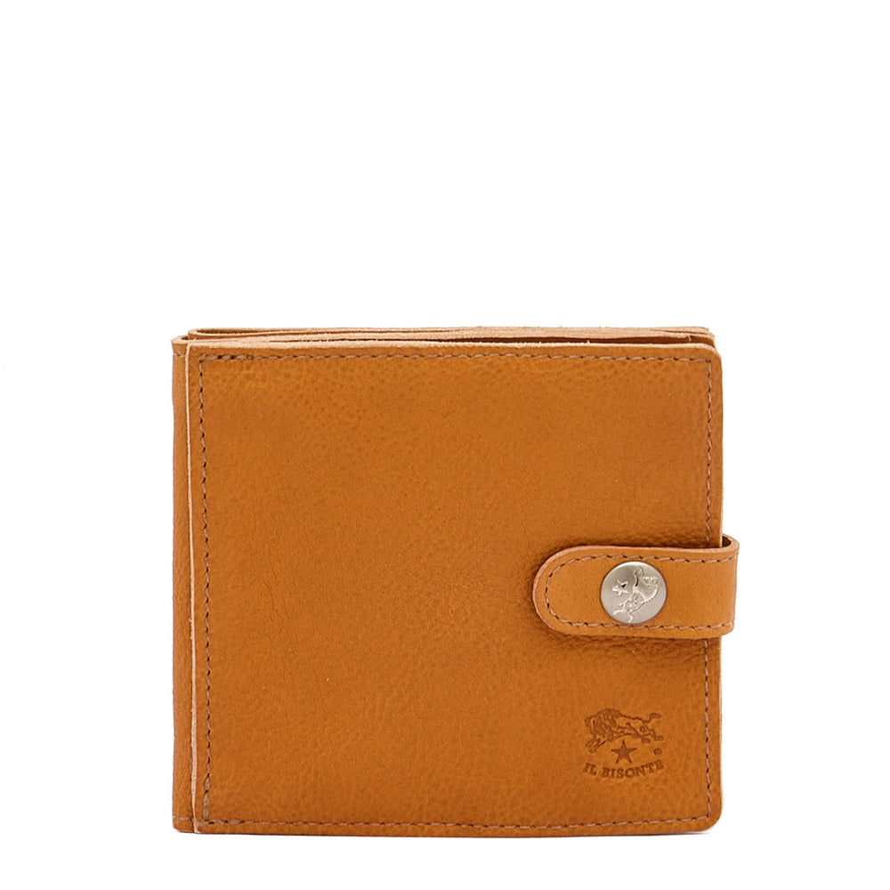 Portefeuille à deux volets pour homme en cuir vintage couleur naturel