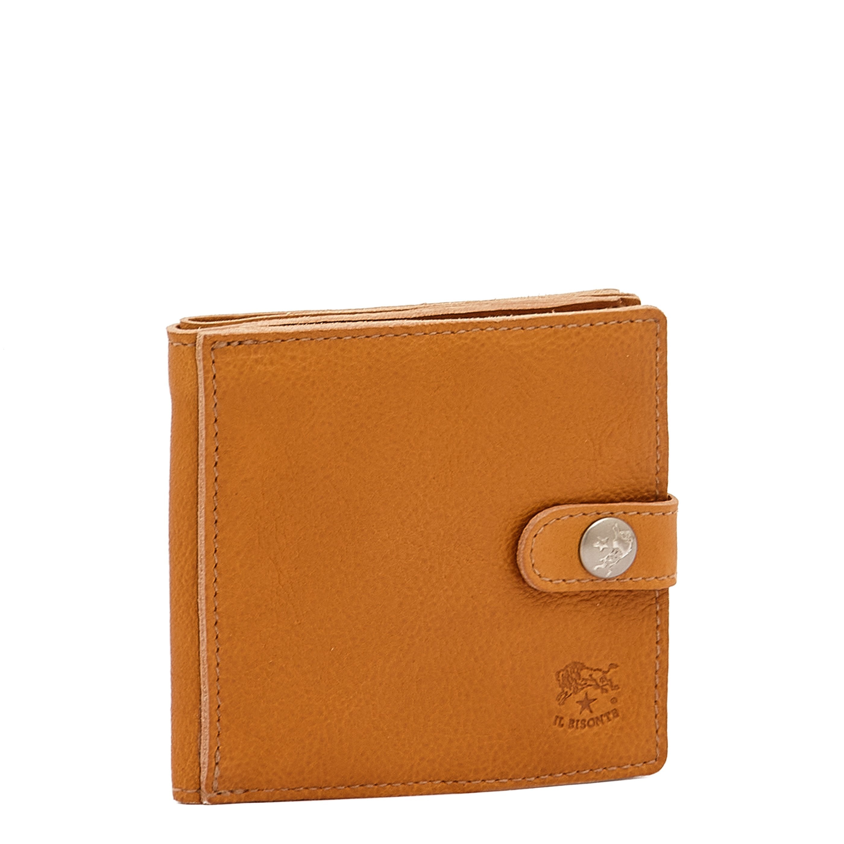 Portefeuille à deux volets pour homme en cuir vintage couleur naturel
