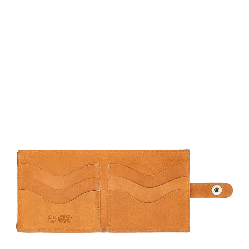 Portefeuille à deux volets pour homme en cuir vintage couleur naturel