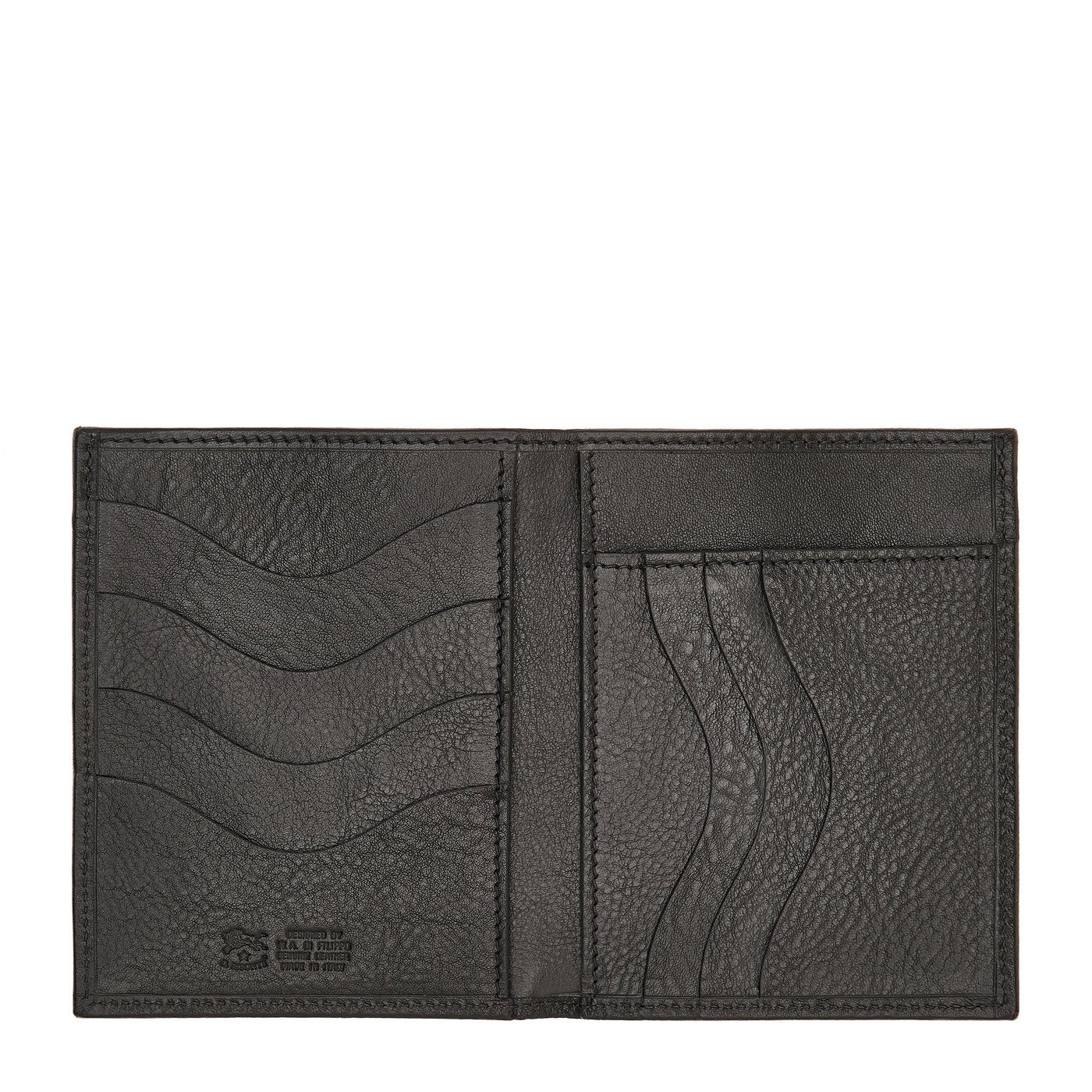 Men's bi-fold wallet in calf leather color black