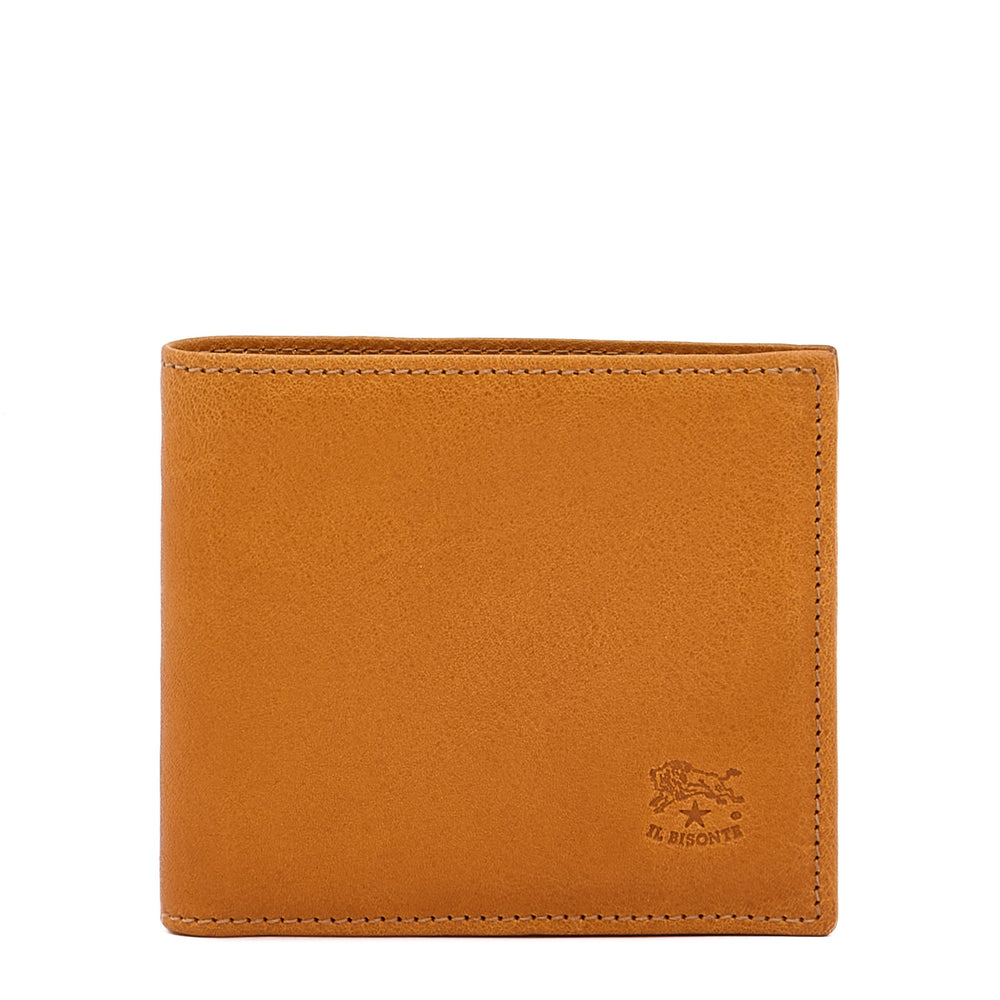 Men's bi-fold wallet in vintage leather color natural