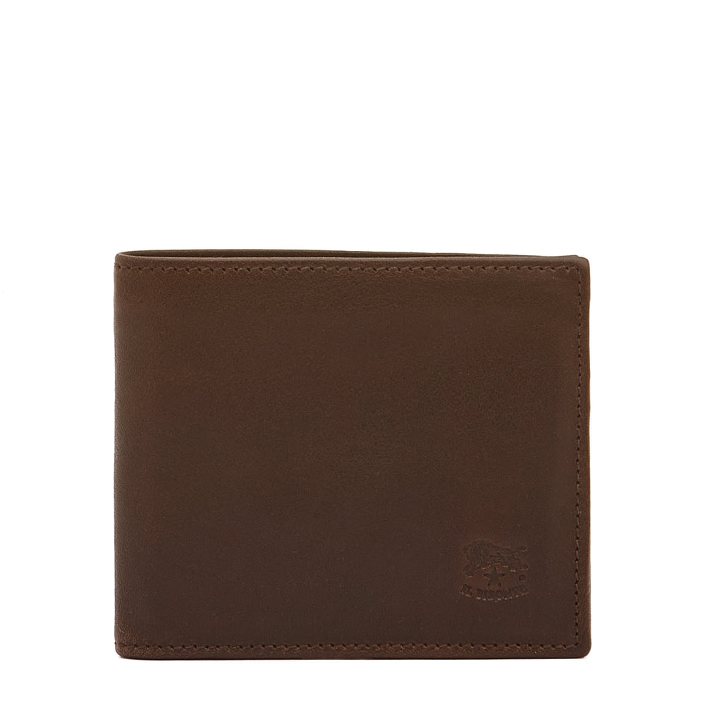 Portefeuille à deux volets pour homme en cuir vintage couleur cafè