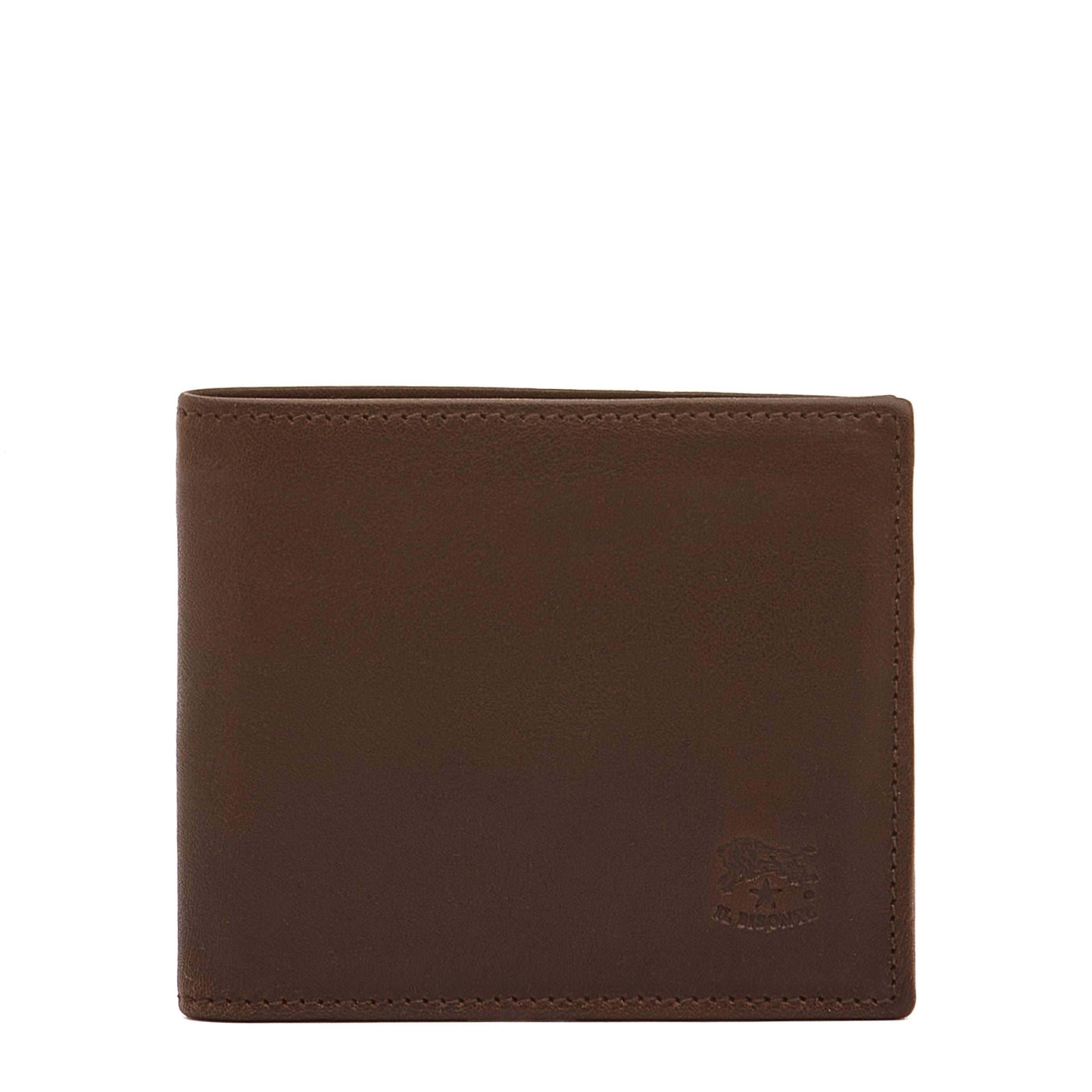 Portefeuille à deux volets pour homme en cuir vintage couleur cafè