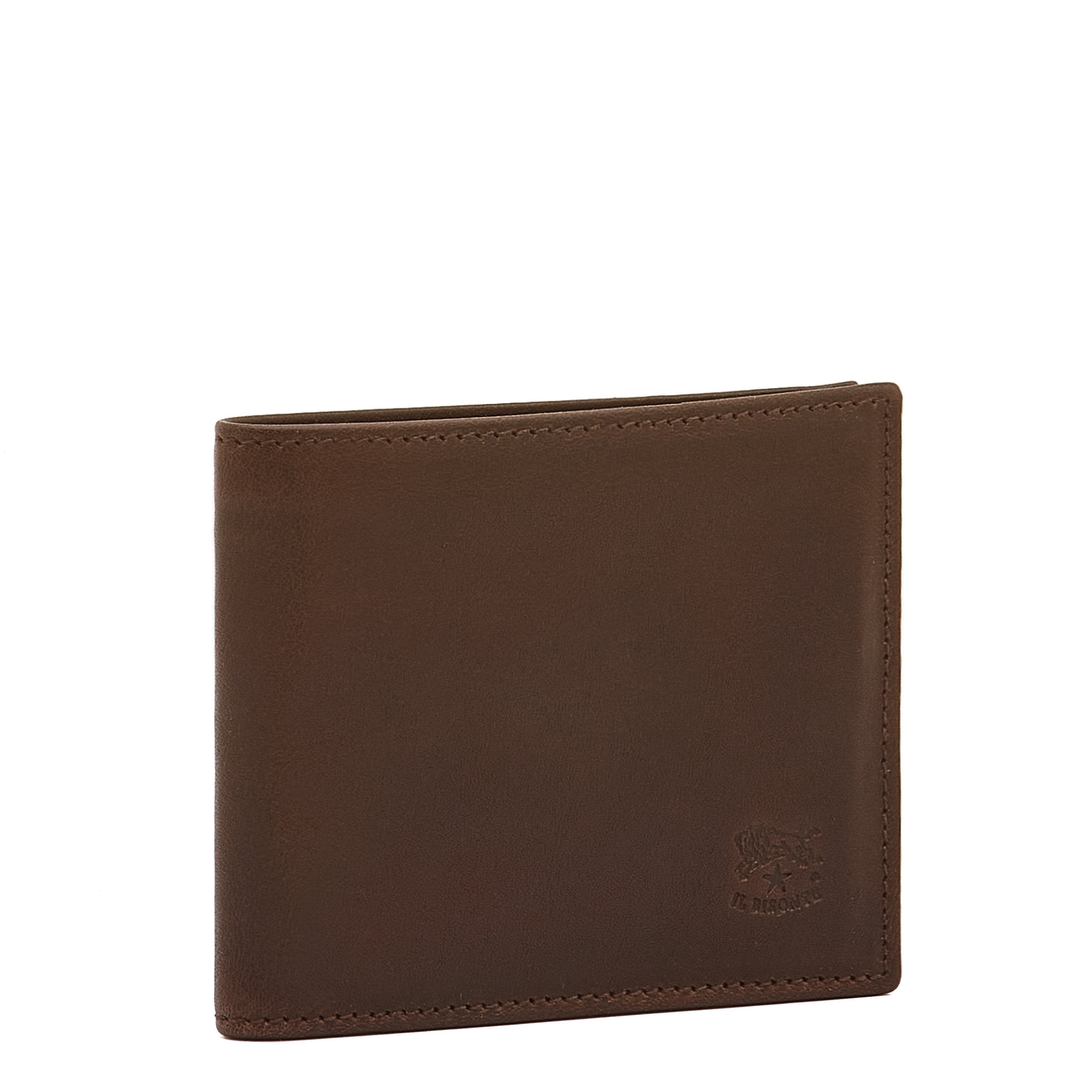 Portefeuille à deux volets pour homme en cuir vintage couleur cafè