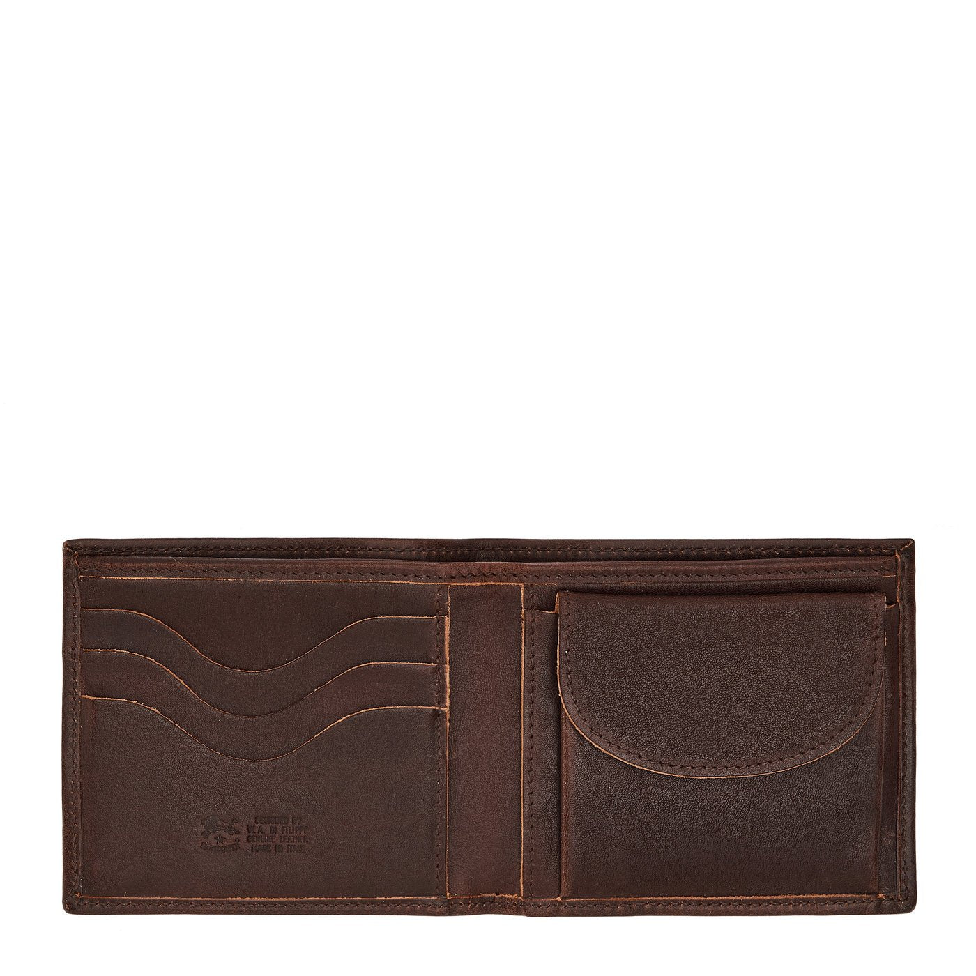 Portefeuille à deux volets pour homme en cuir vintage couleur cafè