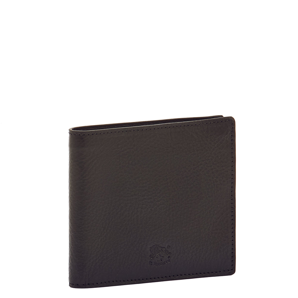 Cestello | Men's bi-fold wallet in leather color black