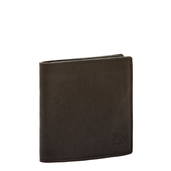 Galileo | Portefeuille à deux volets pour homme en cuir vintage couleur noir