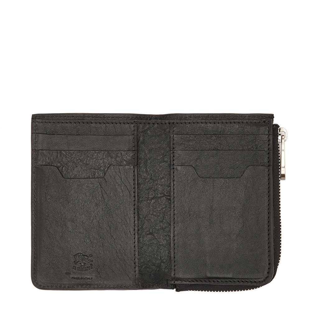 Duccio | Men's bi-fold wallet in vintage leather color black