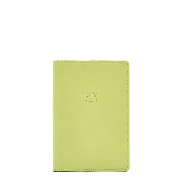 Passport holder in vintage leather color celery