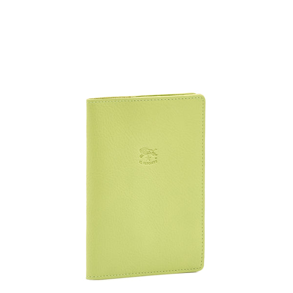 Passport holder in vintage leather color celery