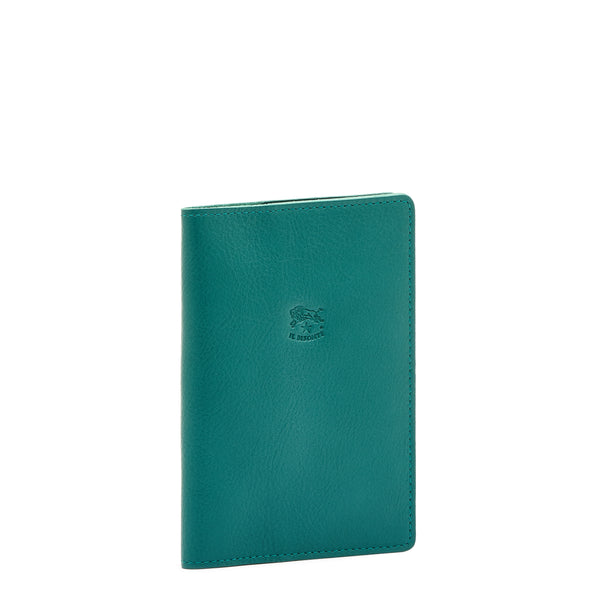 Passport holder in vintage leather color polinesia