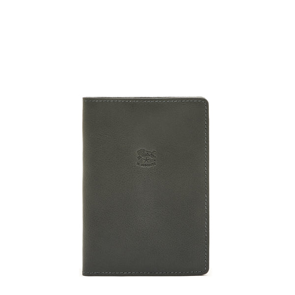 Passport holder in vintage leather color grafite