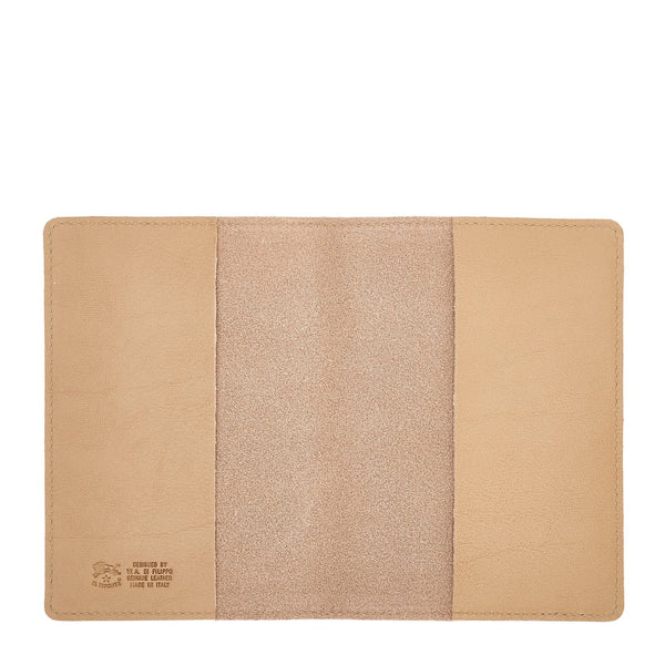 Passport holder in leather color caffelatte