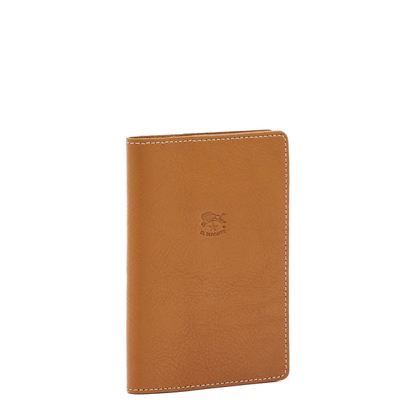 Passport holder in leather color gianduia
