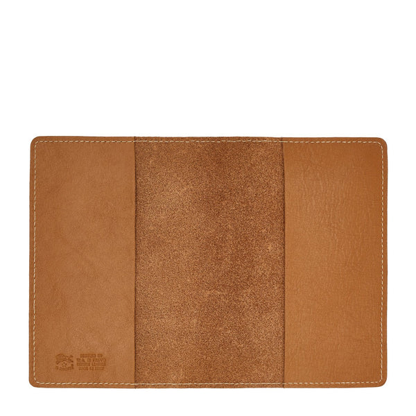 Passport holder in leather color gianduia