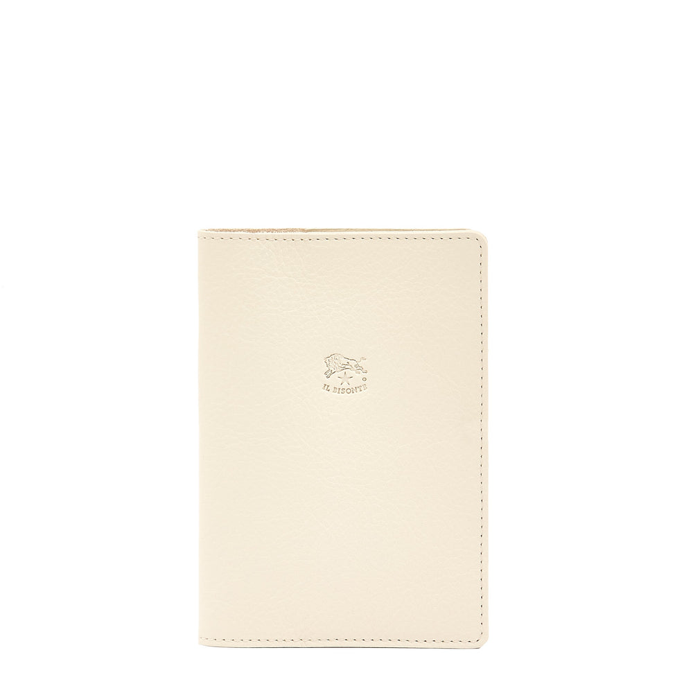 Passport holder in leather color milk