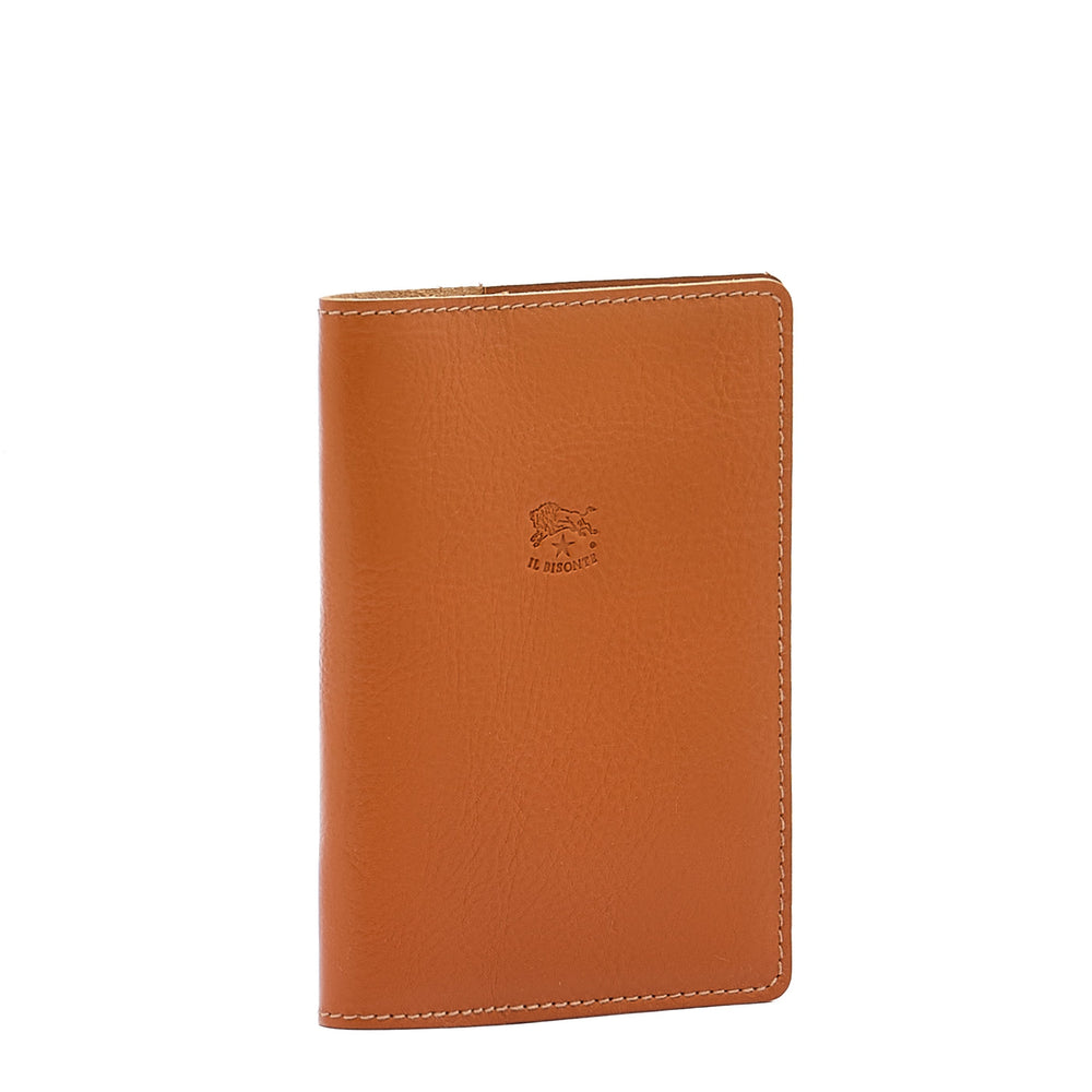Porte passeport en cuir couleur caramel