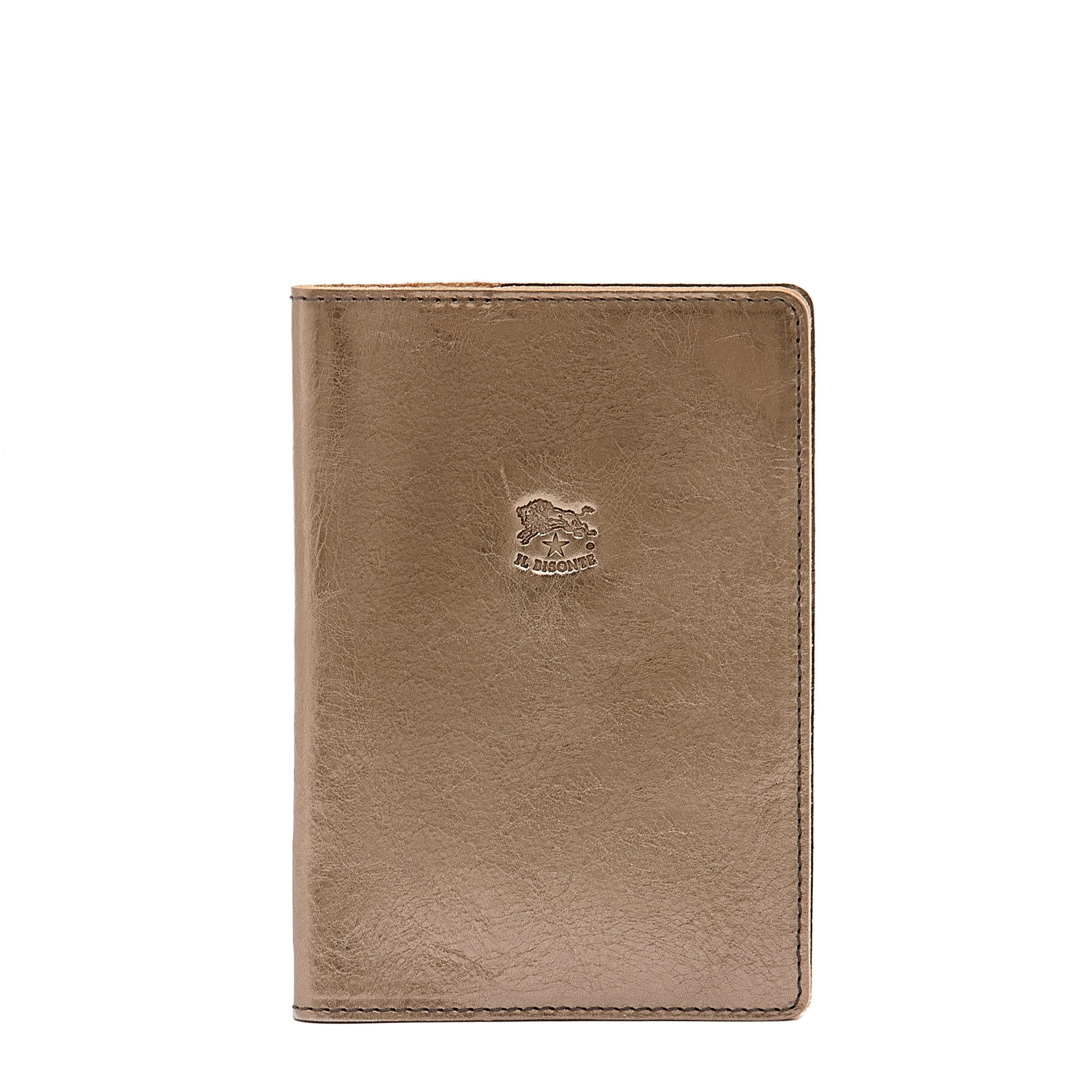 Porte passeport en cuir métallisé couleur métallique bronze