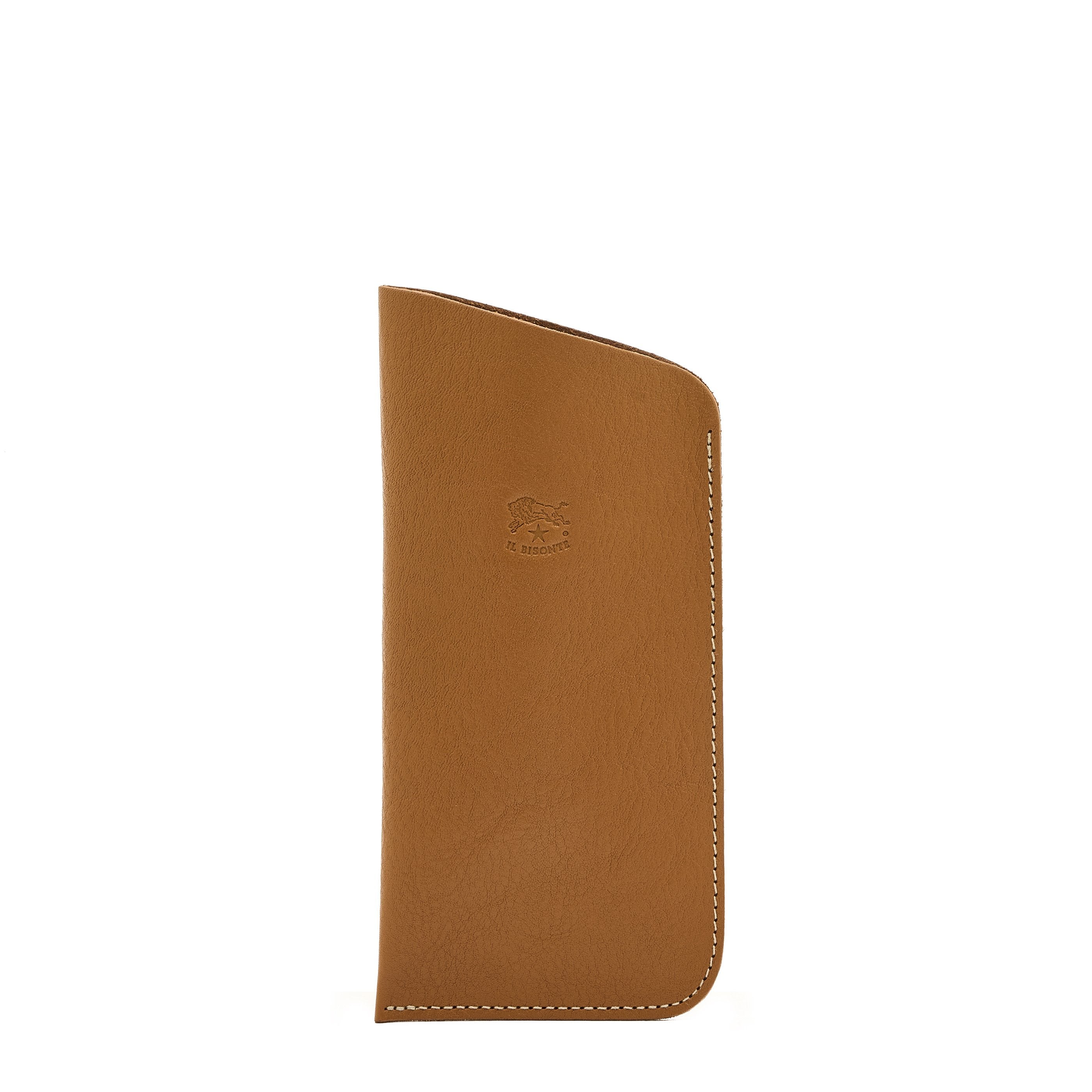 Glasses case in leather color gianduia