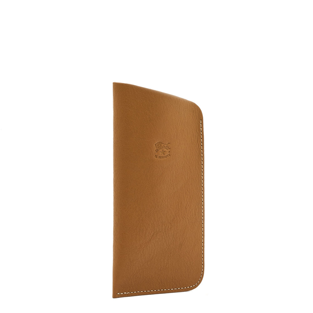 Glasses case in leather color gianduia