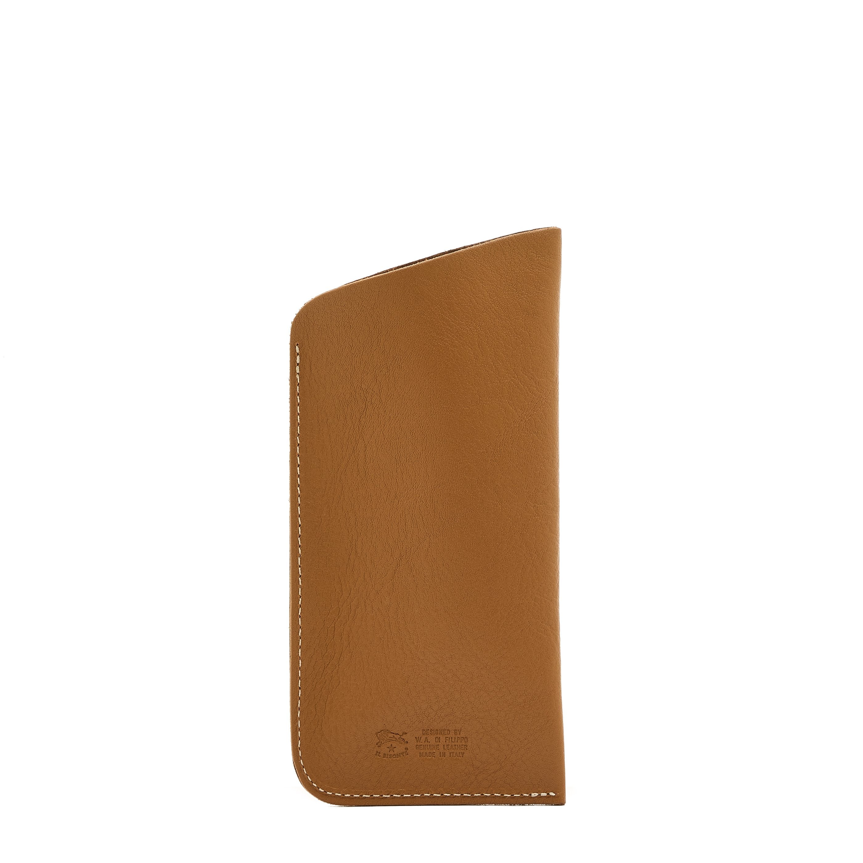 Glasses case in leather color gianduia
