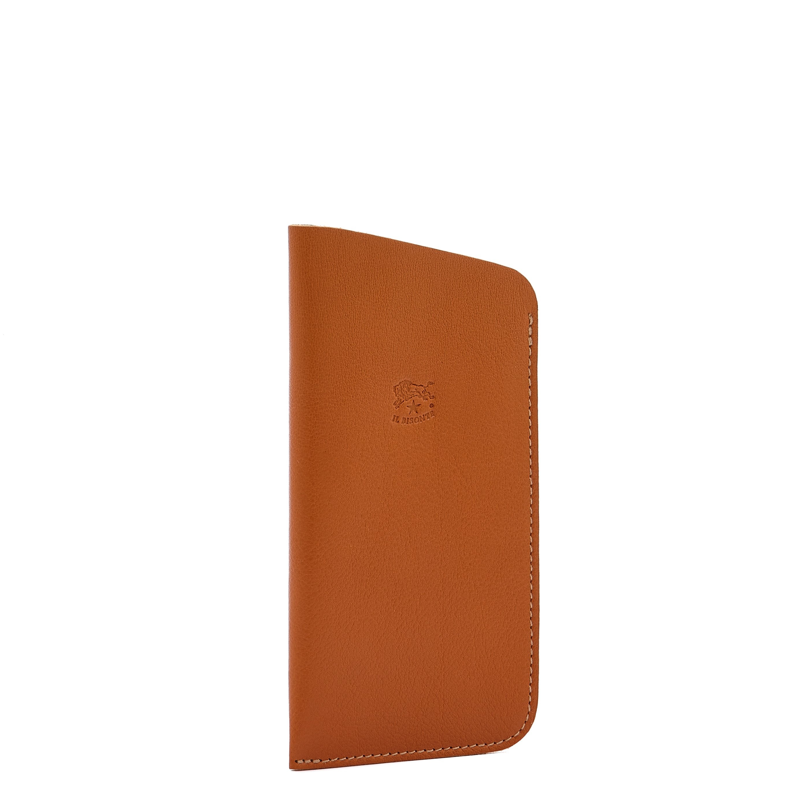 Glasses case in leather color caramel