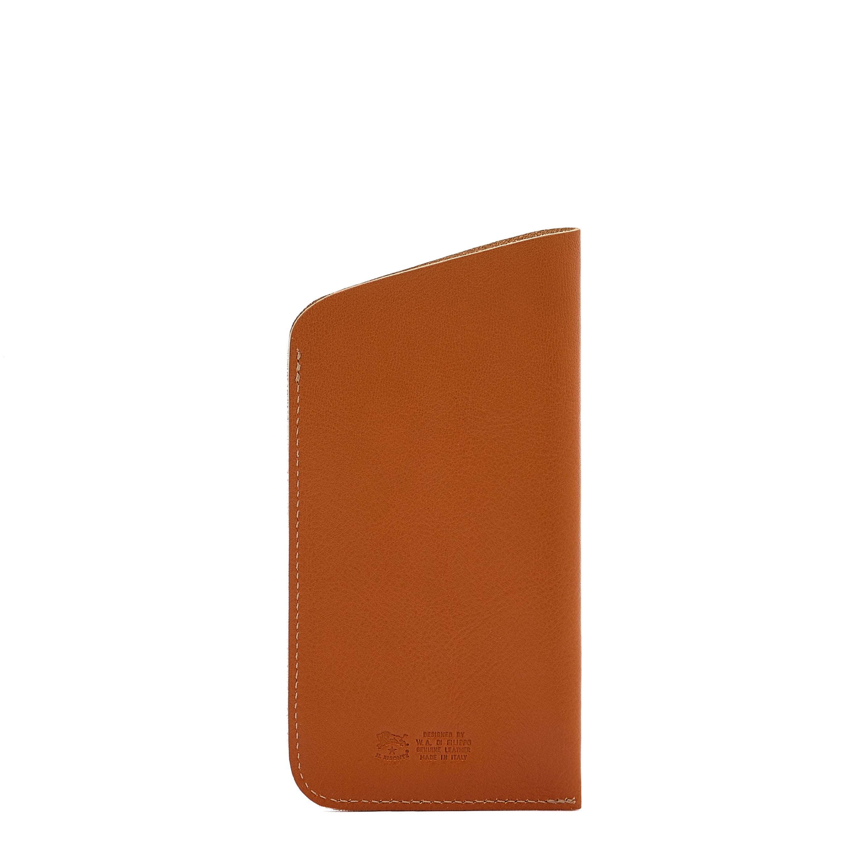 Glasses case in leather color caramel