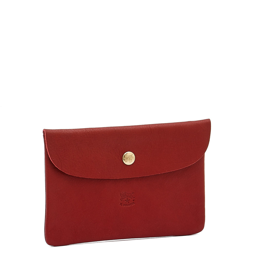 Case in calf leather color red