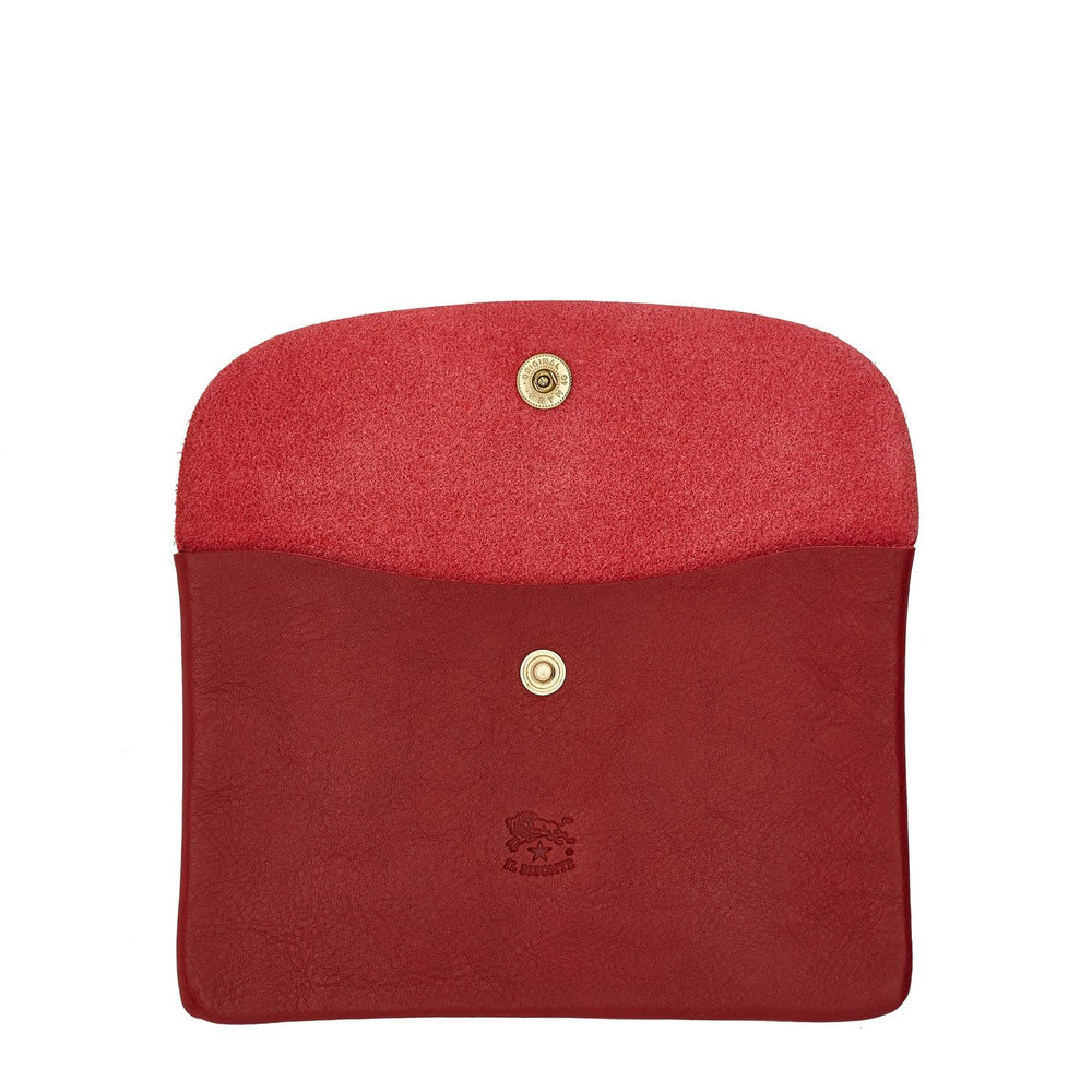 Case in calf leather color red